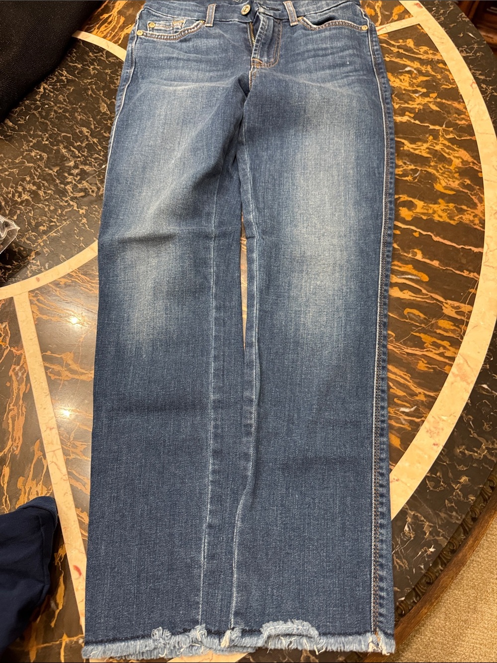 7 For All Mankind Women's Skinny Jeans in Dark Blue Wash
